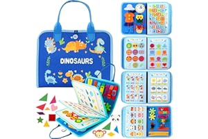 KAHOUI Busy Board Juguetes Niños 1 2 3 4 Años, Tablero Montessori con 5 Capas, Portátil Libro Montessori 1 Año, Juguetes Montessori de Fieltro para la Educación de la Primera Infancia