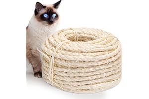 Abio Sisal Rope for Scratching Post 10 mm 20 m Sisal Rope 100% Natural Cat Accessories Household Garden Decoration DIY Scratching Rope 10 mm 20 m