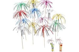 LFBEST Fishing Fun 200 Stück Cocktailspieß Cocktail Picks Cocktail Feuerwerk Sticks, Cocktail Dekoration für Cocktail Party Dekoration, Bunte Fruchtzahnstocher, Palmen, Partys, Weihnachtsdekoration