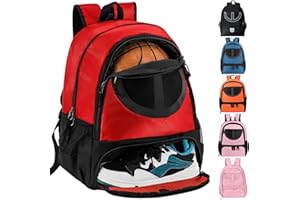 TRAILKICKER Mesh Black Basketball Soccer Backpack With Ball and Shoe Compartment for All Sports - Volleyball, Football Equipment Bag for Boys, Girls, Men, Women