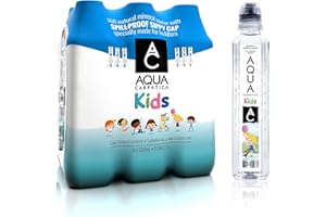 AQUA Carpatica Kids 250ml x 6 - Pure Natural Still Mineral Water for Children with Spill-Proof Sippy Cap, Virtually Nitrate-Free, Low Sodium, Naturally Alkaline, Perfect for Lunchboxes,100% Recyclable