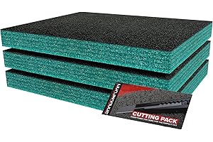 Shadow Foam Starter Kit 3pcs | Tool Box Foam Inserts - Foam Sheet 40x32cm Tool Box Organisation DIY & Tool Storage Systems (Teal, 50mm)
