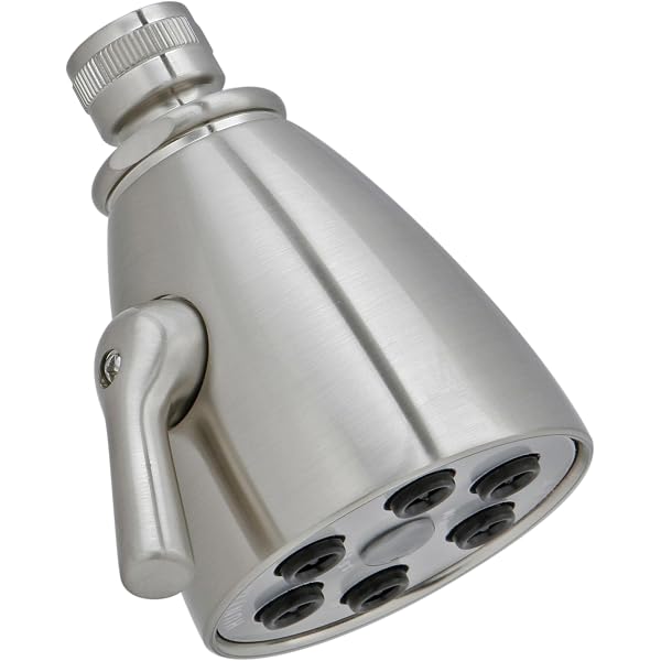 Westbrass D308-05 Jet Duschkopf – Poliertes Nickel, 6 Spray-Einstellungen, 2,5 GPM, 2-1/4 Zoll