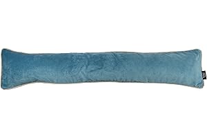 McAlister Textiles Paraspifferi Stoffa Sottoporta Velluto | Salsicciotto Imbottito Tessuto | 18cm x 100cm | Tubo Sottofinestra Colorato | Accessorio Home Décor Porta Ingresso | Blu Chiaro