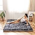 MAXYOYO Black Marble Printed Japanese Futon Floor Mattress, Full Size, 54" W x 80" L, 13 lbs, Microfiber Cover, Polyester + High-Density Foam Filling, Medium Firm, Black