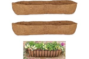 APACALI 2 PCS Basket Liners for Wall Planters 36 Inch, Hanging Baskets Liners, Coconut Fiber Coco Liner, Brown Trough Liners for Wall, Garden, Balcony and so on