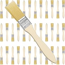 Set De 25 Brochas De Pintura Planas - 3.81 Cm De Ancho, Mango De Madera, Para Bricolaje