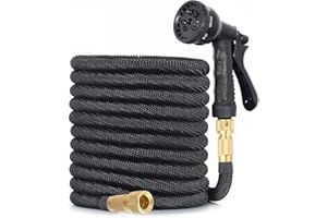 CUNBAYI Manguera de Jardín Extensible, Manguera de Agua Flexible con Boquilla de Pulverización de 8 Funciones, para Lavado de Coche, Jardín, Lavar la Mascota con Bolsa de Almacenamiento