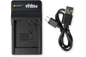 vhbw Cargador de batería USB Compatible con Panasonic Lumix DC-GX800, DC-GX800K Cámara Digital, cámara de vídeo, cámara de acción -Carcasa de Carga