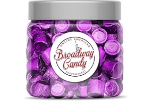 Broadway Candy Słoik na słodycze 650 g – Rolo ciemna czekolada i solony karmel – pojedynczo zapakowane w fioletową folię – około 100 sztuk
