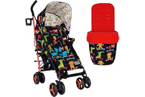 COSATTO Supa 3 - Silla de paseo ligera, apta desde el nacimiento hasta los 25 kg | Plegado compacto, cesta grande y saco incluido | Estampado Sk8r Kidz, 1 Unidad (Paquete de 1)