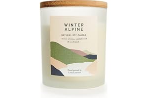 Winter Alpine - Organic & Vegan, Luxury Scented Soy Wax Candles. Hand Poured in Loch Lomond, Scotland | Ocoee House Limited (+8 Scent Options, x2 Sizes) 450g