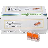 WAGO 33346428 Kopp 33346403 Steckklemme 5-Fach mit Hebel für Flexible Drähte wiederöffenbar, 14-4mm, 5x0,2-4mm, 5xAWG24…