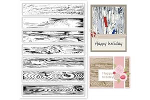 ‎GLOBLELAND GLOBLELAND Wood Grain Background Clear Stamps for Card Making Decorative Vintage Tree Bark Transparent Silicone Stamps for DIY Scrapbooking