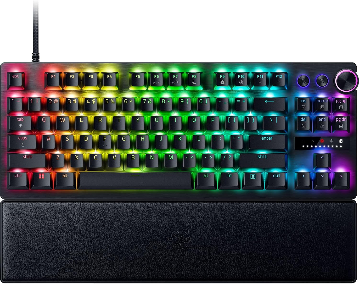 Razer Huntsman V3 Pro TKL - A Teclado óptico analógico para Esports - Snap Tap & Rapid Trigger (Modalità Attivazione Rapida, Dial multifunción y Botones de Control) Diseño QWERTY US | Negro