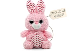 KUKI Peluche Riscaldabile al Microonde (15 cm) - Morbido e Caldo, Ideale per Alleviare le Coliche nei Neonati - Coniglio di Peluche da Abbracciare e Dormire - Sacchetto di Semi Estraibile