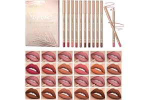 Bekoeen 12 Matita Labbra Matte, Plump Nude forma delle labbra, Pigmentate Lipgloss Liptints Per, Non sbiadiscono, a lunga durata, per donne