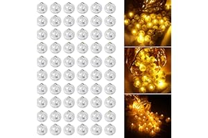 ‎KIMUWOTE Kimuwote Mini LED Lichter, 60 Stück LED Ballons Lichter Warmweiß,Ballonlichter für Papier Laterne, Hochzeit, Weihnachten, Party, Geburtstag Dekorationen
