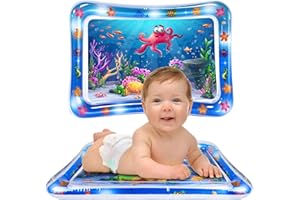PANGTON VILLA Infinno Wassermatte Baby Wasserspielmatte Spielzeug, Spielmatte Baby für 3 6 9 Monate aufblasbare Baby Bauchzeit Matte，Blauer Ozean Oktopus 70 x 50cm