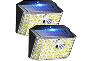 PIKOY Outdoor Lights Solar Powered, 3 Sides, 320° Glow, 246LED Lens Headlamp Beads Solar Wall Lights Outdoor Garden [2 Pcs],2200mAh & 8-12h Use Garden Wall Lights, Ip65 Waterproof