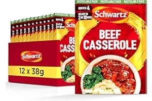 Schwartz Beef Casserole Recipe Mix 38 G | Serves 4 | Pack of 12 | Tasty and Fragrant | With Paprika and Fragrant Parsley | Quick and Easy Meal | Suitable for Vegans | No Added Preservatives or MSG