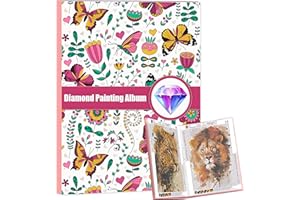 QIUQI A3 Diamond Painting Album, Pochette Diamond Painting Rangement A3, Classeur Rangement pour Peinture Diamant, 30 Pochettes Porte 60 Vues (Papillon Couleur,30 * 40CM)