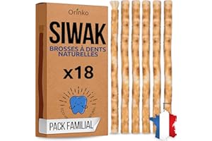 ORINKO Lot de 18 Bâtons de Siwak – Brosse à Dents 100% Naturelle