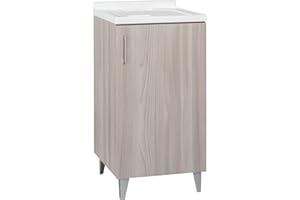Trioplast Lavatoio Lavanderia Mobile in Legno Olmo Vasca Resistente agli acidi + ASSE lavapanni (60_x_50_cm)