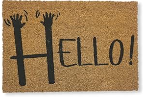 KOKO DOORMATS Zerbino ingresso esterno casa | Tappeto ingresso esterno casa divertenti Hello in Fibra di Cocco e base antiscivolo da PVC, Zerbini per Ingresso Esterno con Misure 40x60cm
