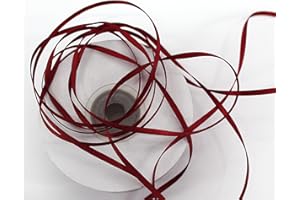 CaPiSo 100m Satinband 3mm Schleifenband Geschenkband Dekoband Satin Hochzeit Weihnachten Weihnachtsband (Bordeaux)