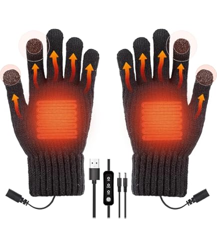 Guanti Riscaldati USB Per Uomo Donna, CestMall Mani Invernali
