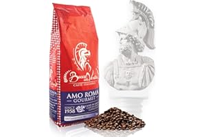 BOCCA DELLA VERITA® - Café en grains italien, Aroma AMO ROMA GOURMET 50A/50R, paquet de 1 Kg, Café torréfié naturellement et artisanalement 100% en Italie, Certification Rainforest et UTZ