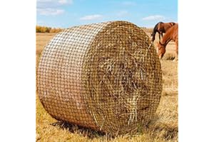 LIROPAU Siatka na siano okrągłe bele, ø 180 cm, wysokość 180 cm, siatka na karmę o drobnych oczkach, odporna na zużycie siatka na siano dla koni, okrągłe bele, średnica oczek 4,5 x 4,5 cm, nadaje się