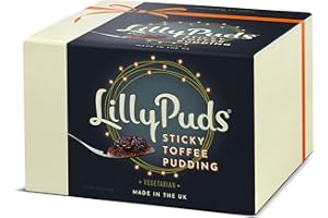 LillyPuds Sticky Toffee Pudding Traditional British Pudding - Finest Dates Blended with Butter and Finished with a Sticky Toffee Sauce (Serves 3)