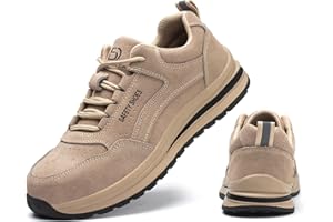 IYVW Safety Shoes Men Steel Toe Cap Safety Trainers Womens Anti Slip Work Boots Mens Womens Unisex Protective Lightweight Breathable Industrial Shoes