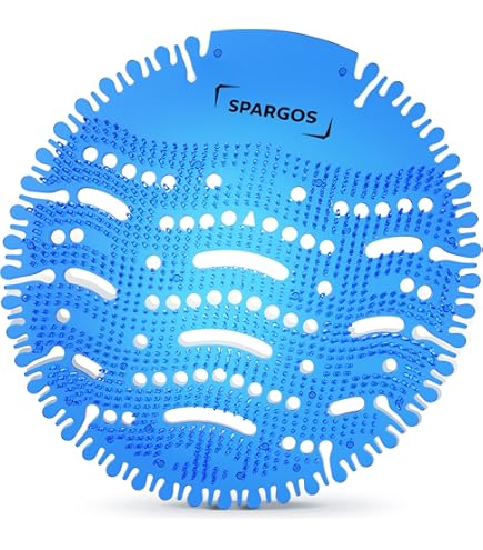 Houseables Urinal Screen Deodorizer, Urinal Cakes, Urine Splash Guards Urine Screens For Men Bathroom Toilet Splash Guard Pee Pads 10pcs Blue A - View #6