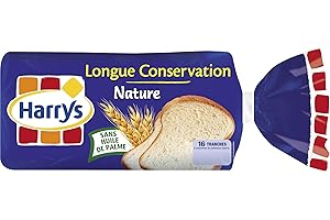 Harrys Pain de Mie Nature Longue Conservation, Le Paquet de 16 Tranches, 250g