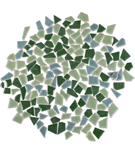 500g Keramik Mosaik Fliesen Gebrochen | Rosa Blume Design | Für DIY Projekte & Dekoration