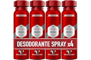 Old Spice Original Desodorante Corporal En Spray Para Hombre, 48 Horas Fresco, 0% Sales De Aluminio, 4x150 ml