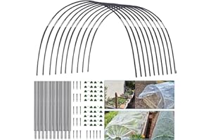 MOFIC Greenhouse Hoops for Netting Raised Bed, Plant Tunnel Arches,Greenhouse Hoops Frame Grow Tunnel, DIY Garden Cloche Crop Protection Hoops, Flexible Support Hoops for Garden Plants (90pcs/set)