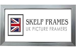 SKELF FRAMES 30mm Brushed Silver Panoramic Picture Photo Frame with Glass Hand Made in The UK in Yorkshire in 24 inches x 10 inches