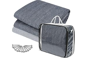 ACXIN Tapis de Camping d'Extérieur en Polyéthylène Haute Densité - Pour Tente et Camping-Car avec Passants en Aluminium - Sac de Transport Inclus