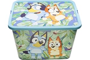Stor Bluey Storage Box Container with Click Lock Lid, For Kids, Bedroom, Playroom, Toys, BPA Free, 23 Litre