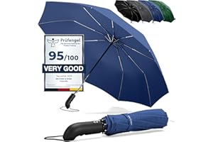 WILFORD & SONS Parapluie Pliant Compact - Automatique Ouverture/Fermeture Bouton et Sac | Résistant au Vent, Incassable Solide, Petit Mini, Télescopique, Noir, Facile, Étanche - Homme Femme Ombrelle Voyage