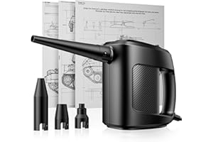 LNICEZ Aria Compressa Elettrico, Uscita 75mph Bomboletta Aria Compressa per pc, Elettronica e Pulizia della casa, [estetica dell'armatura] Soffiatore Aria Compressa un'alternativa all' Aria Compressa Spray