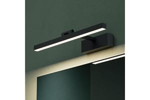 ‎MAI & MAI Mai & Mai Spiegelleuchte 40cm LED Badlampe | Spiegellampe, 4000K Badezimmer Lampe | 180° Drehbar Sandschwarz 9W Strahlenschön