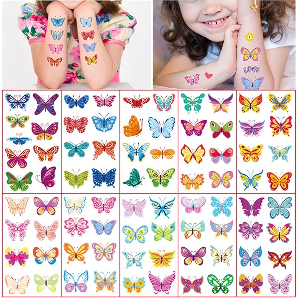 FEIFEI'S BOW 4 Blatt Temporäre Tattoos Für Kinder – Prinzessinnen & Meerjungfrauen Motive, Wasserfest, Etwa 100 Stück, Für Geburtstagspartys & Gastgeschenke
