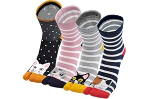 ZAKASA Chaussettes Japonaises Tabi Femme: Flip-Flop Sabots, Coton 2 Orteil, Split Toe pour Tongs, Confortable et Respirante, 35-41, 4 Paires