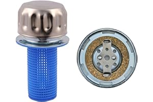 ÜREL Hydraulic Tank Breather Cap for Oil & Fuel Reservoir – Metal Filler Vent Cap (with Strainer, Bayonet Lock, 304 (18/10) Grade Stainless Steel, Cork Gasket)