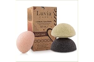 ‎LUVIA COSMETICS Konjac Schwamm Set Luvia, Naturschwamm Für Natürliche Gesichtsreinigung & Peeling, Konjacschwamm Perfekt Für Sensible Haut – Vegan